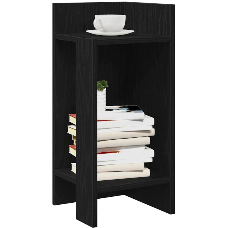 Table d'appoint avec étagère noir 25,5x27x60 cm Vidaxl