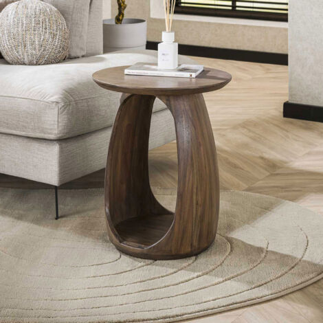 Table d'appoint avec niche 45x45x56 cm en acacia massif marron