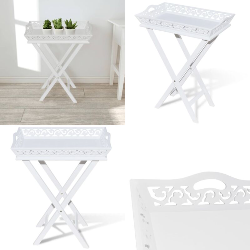 Table d'appoint avec plateau Blanc - Table Basse - Table D'appoint - Meuble Déco - Décoration Intérieure - Table Blanche - Home & Living