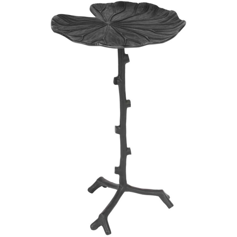 Bout de canapé, Bout de canapé nénuphar Lily Noir en Metal, boite a design