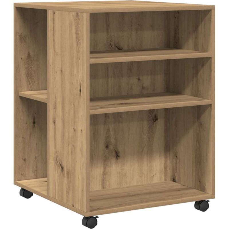 Vidaxl - Table d'appoint avec roues chêne artisanal bois d'ingénierie