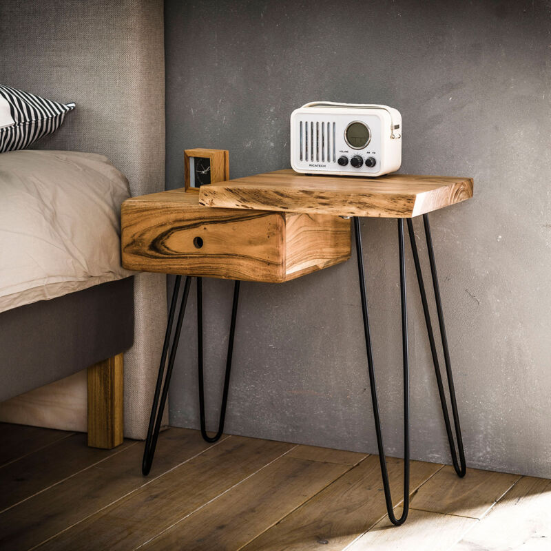 Chevet avec tiroir à gauche en acacia massif - ALONG