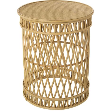 Table d'appoint bambou design épuré et fonctionnel - Bois naturel tressé