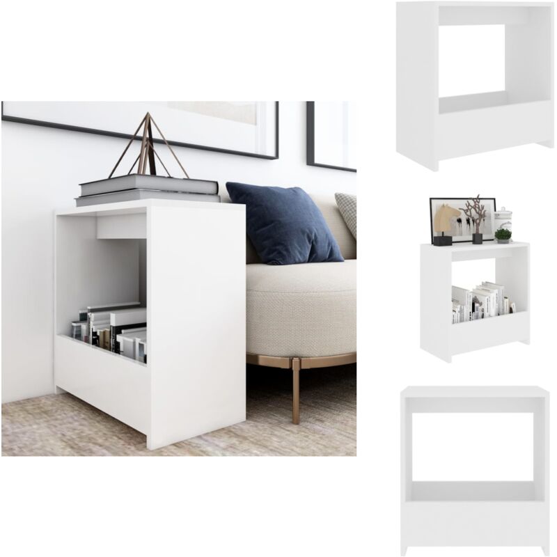 Table d'appoint blanc 50x26x50 cm bois d'ingénierie - Table D'appoint - Meuble Design - Table Basse - Mobilier Contemporain - Table Blanche