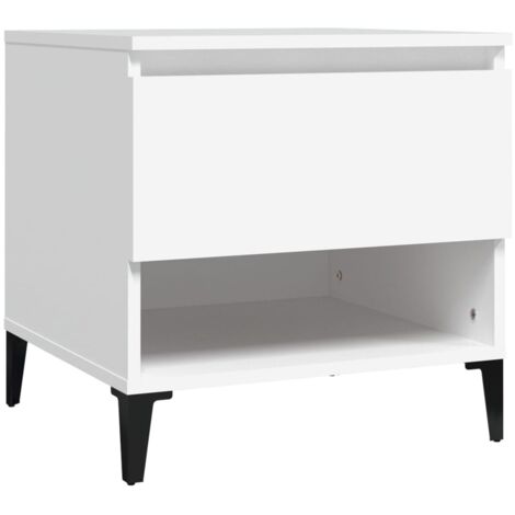 Table d'appoint Blanc 50x46x50 Bois d’ingénierie