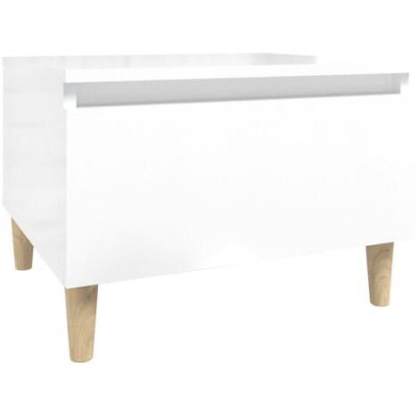 Table d'appoint Blanc brillant 50x46x35 Bois d'ingénierie