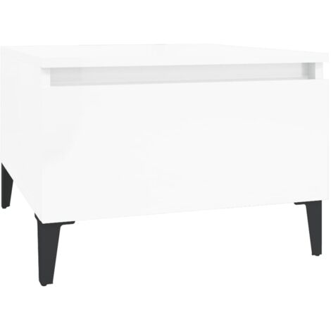 Table d'appoint Blanc brillant 50x46x35 Bois d'ingénierie