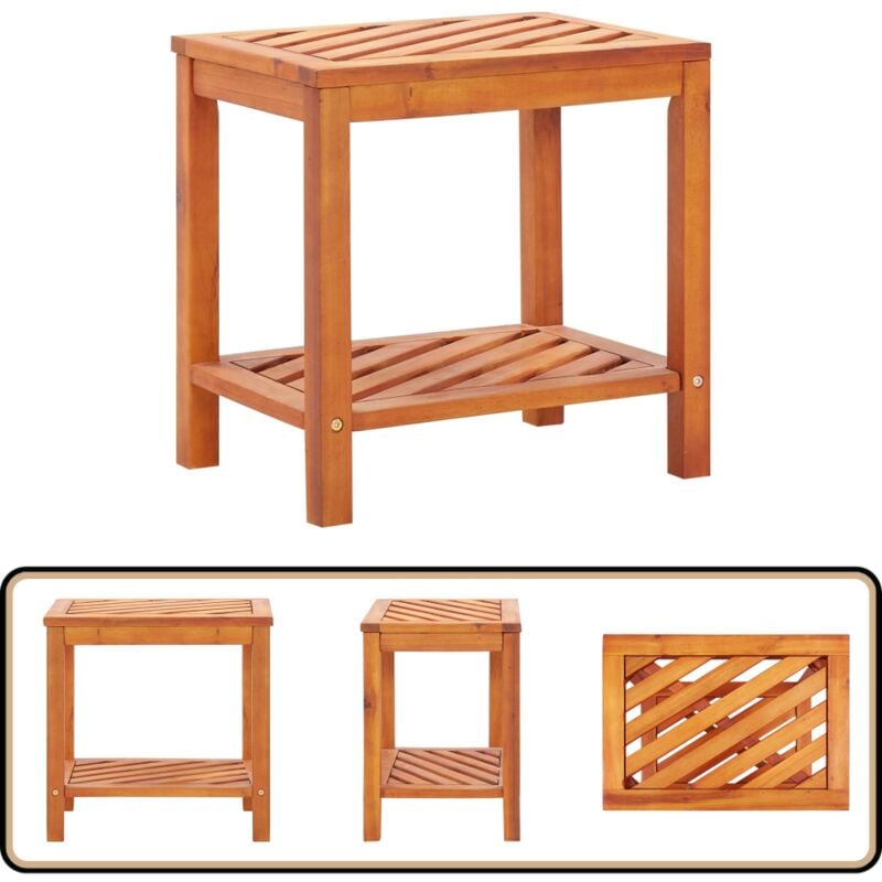 Vidaxl - Table d'appoint Bois d'acacia massif 45 x 33 x 45 cm - Table Basse - Meuble D'appoint - Table D'extérieur - Acacia Massif - Table Rustique
