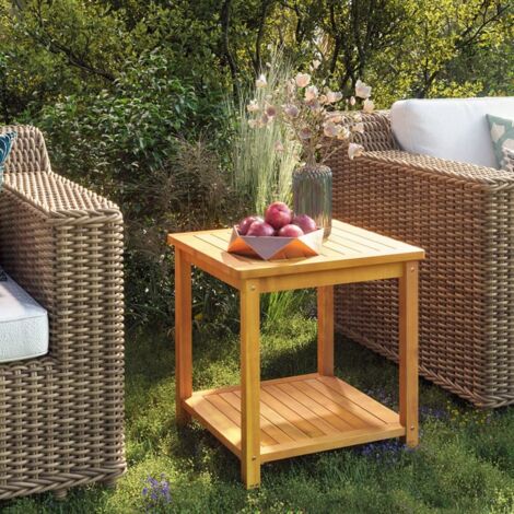 Vidaxl – Table d'appoint en bois d'acacia massif 45x45x45 cm – Résistante aux intempéries – Finition à l'huile – Assemblage facile