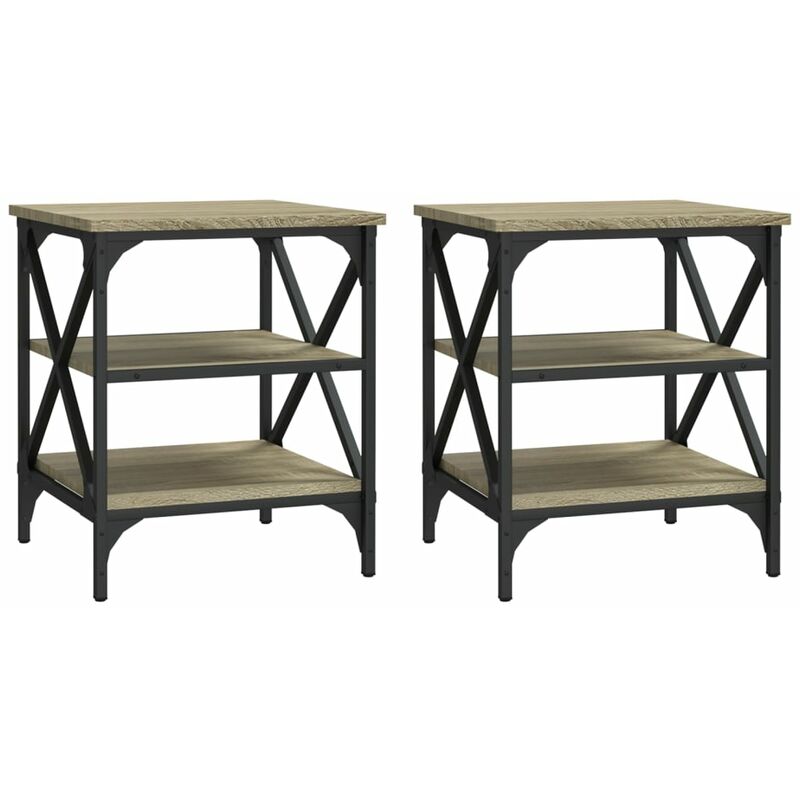 Vidaxl - Tables d'appoint 2 pcs Chêne sonoma 40x42x50 cm Bois ingénierie