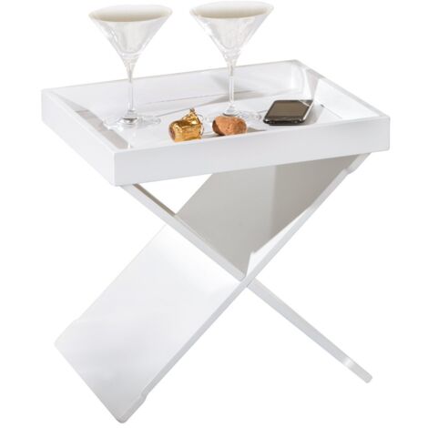 Table d'appoint bois laqué blanc Nooge
