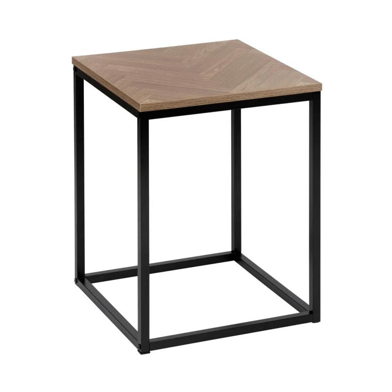 5five Simply Smart - Table d'Appoint Bout de Canapé 'Chevrons' 50cm Naturel & Noir