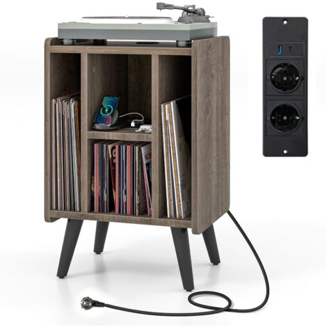 table d’appoint bout de canapé meuble platine vinyle support de platine vinyle support de tourne-disque meuble de rangement support de platine pour