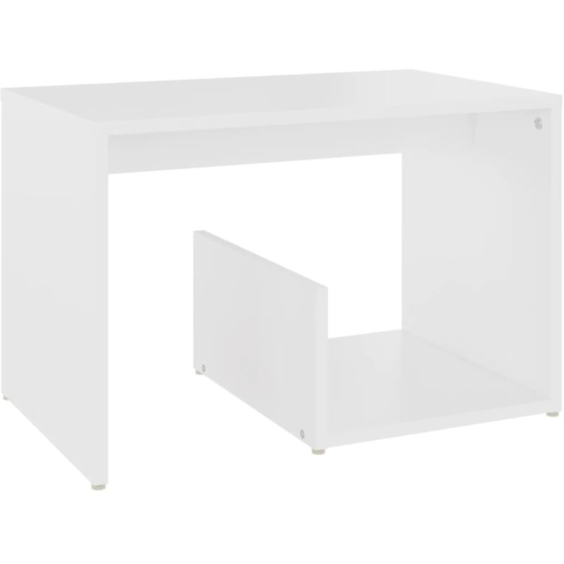 Table d'appoint bout de canapé support plante 59 x 36 x 38 cm bois d'ingénierie blanc DEC032363