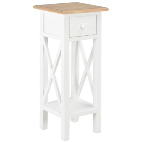 Table d'appoint Bout de canapé Table basse Blanc 27 x 27 x 65,5 cm Bois 67116