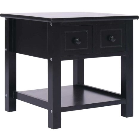Table d'appoint  Bout de canapé  Table Basse Noir 40x40x40 cm Bois de Paulownia NXETH305474