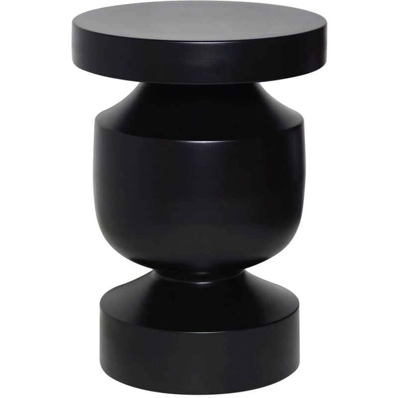Table d'appoint. bout de canapé. table de chevet en métal coloris noir. Alma. Ø30.5 x h 46.5cm