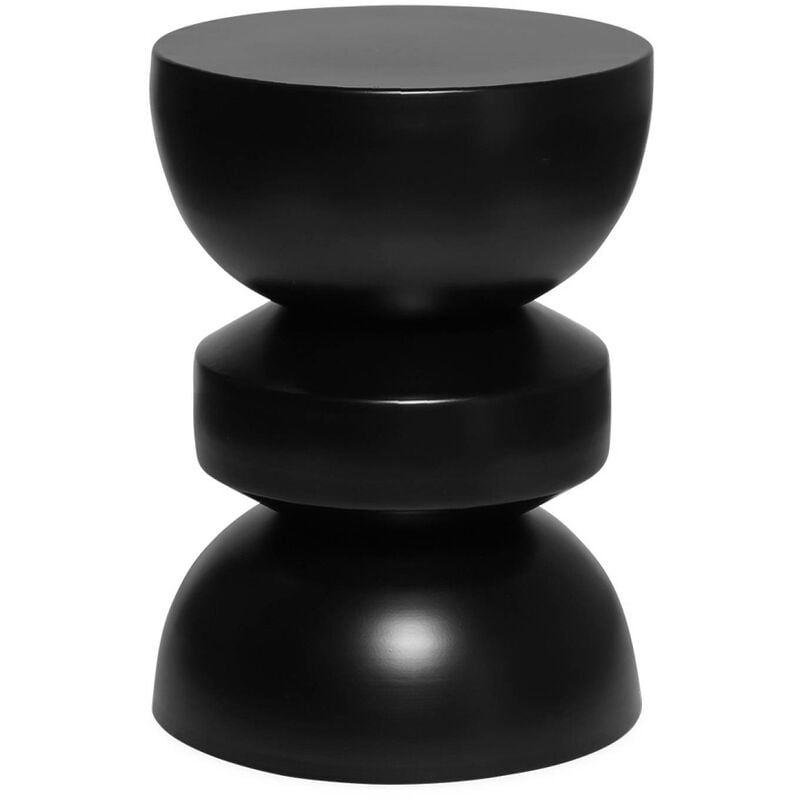 Table d'appoint. bout de canapé. table de chevet en métal. noir. Assa. Ø32 x h 44.5cm