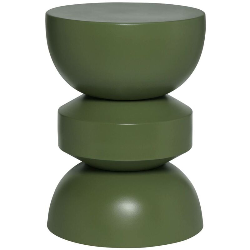 Table d'appoint. bout de canapé. table de chevet en métal. vert kaki. Assa. Ø32 x h 44.5cm