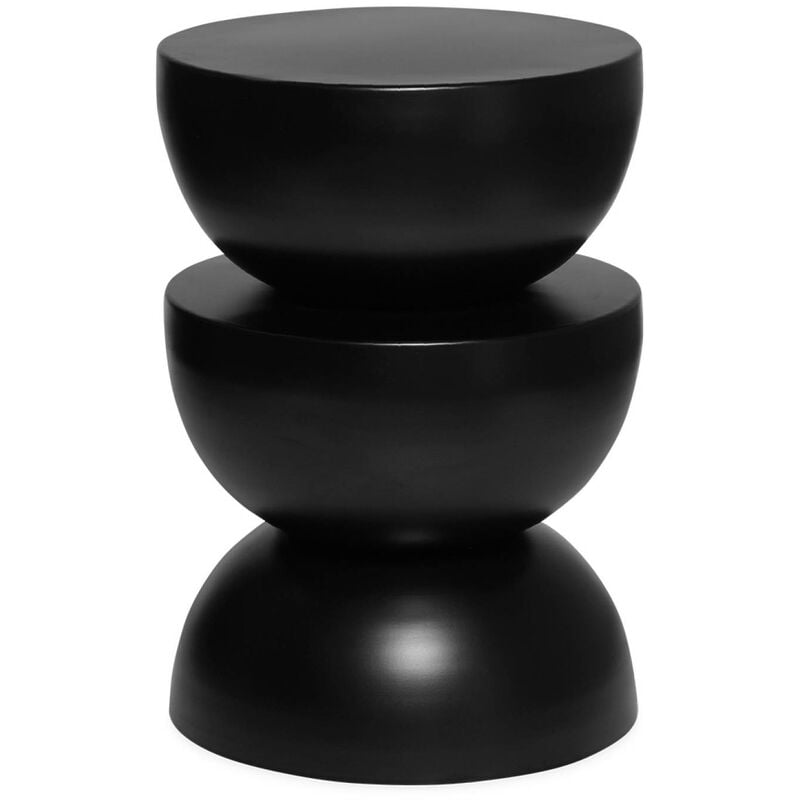 Table d'appoint. bout de canapé. table de chevet en métal. noir. Coumba. Ø32 x h 46.5cm