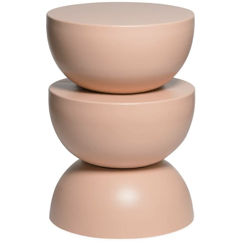 Table d'appoint. bout de canapé. table de chevet en métal. rose. Coumba. Ø32 x h 46.5cm