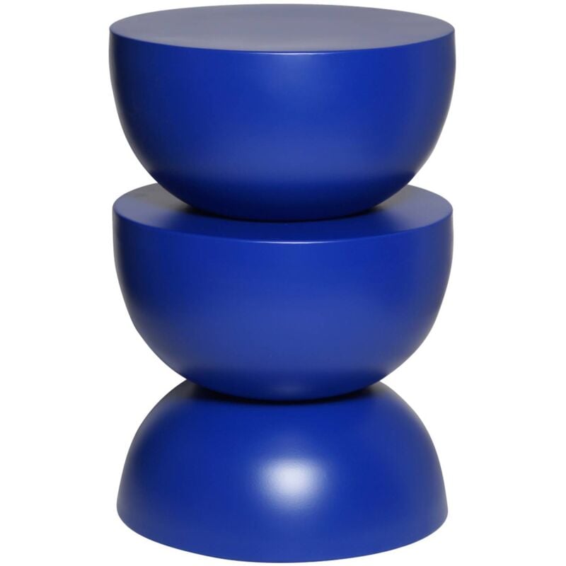 Table d'appoint. bout de canapé. table de chevet en métal. bleu. Coumba. Ø32 x h 46.5cm