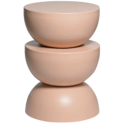Table d'appoint. bout de canapé. table de chevet en métal. rose. Coumba. Ø32 x H 46.5cm