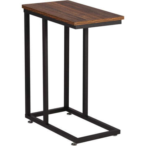 Table d’appoint, Bout de canapé, Table mobile, avec cadre en acier et roulettes, montage facile, style industriel, pour salon, chambre, balcon