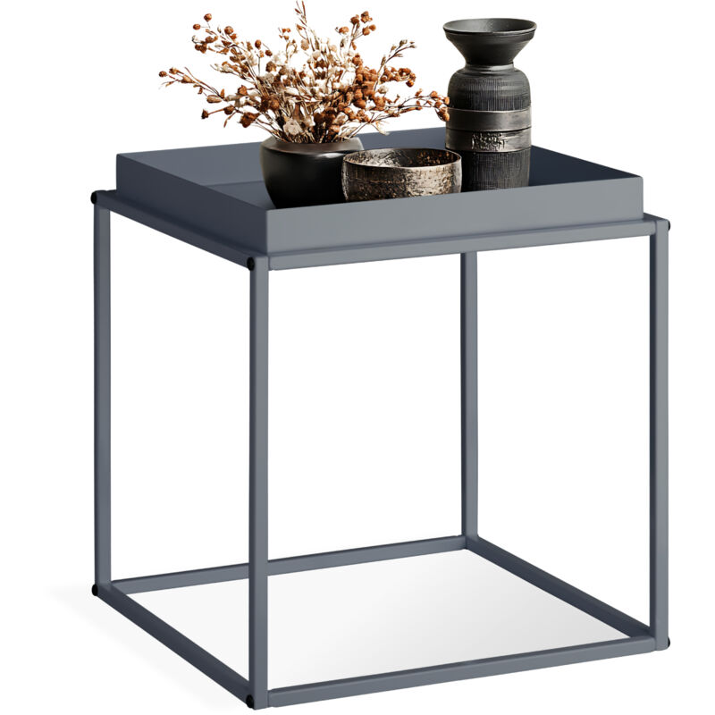 Table d'appoint en Acier 40 x 44 cm gris foncé