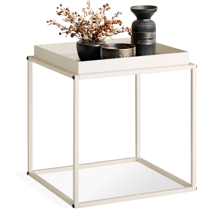 Table d'appoint empilable avec une étagère crème