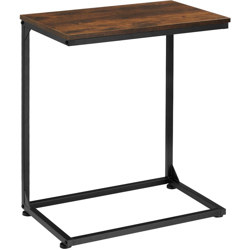 tectake - table d'appoint cardiff 55,5x35x67cm - table d'appoint de style industriel, table basse, table de canapé - bois foncé industriel, rustique