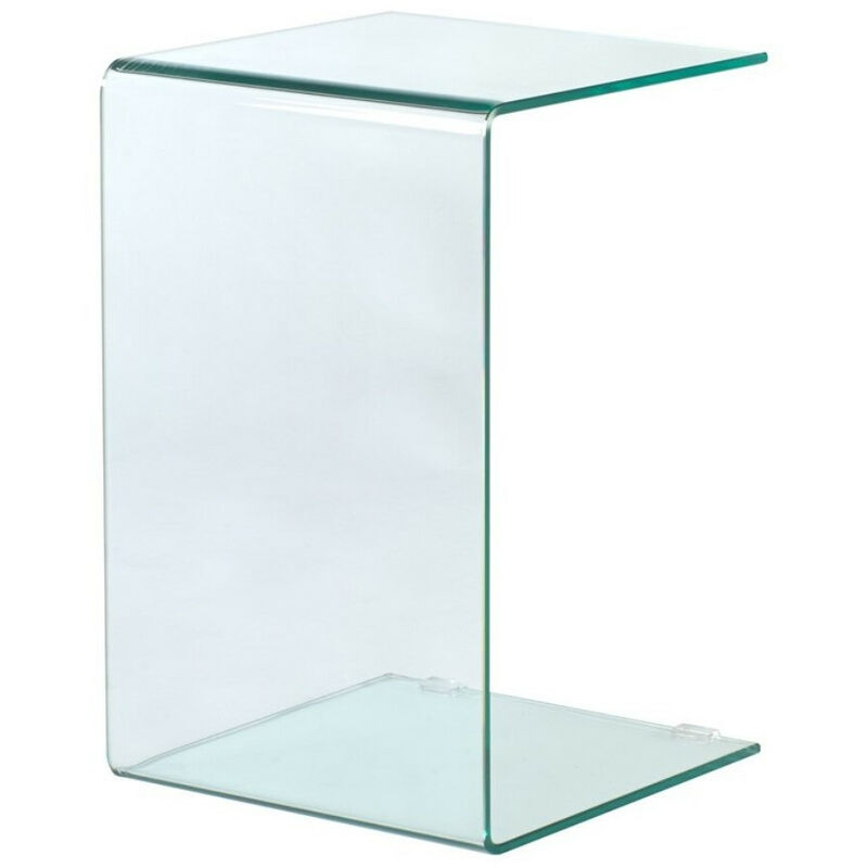 Les Tendances - Table d'appoint carrée verre Trapa L 40 cm