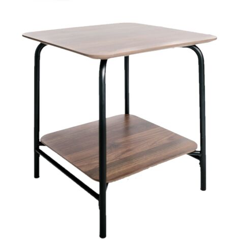 Table d'appoint carrée 2 niveaux design vintage