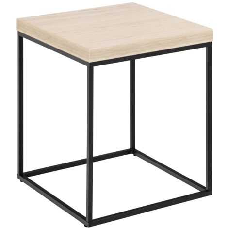 Table d'appoint carrée 40x40x45 cm décor travertin beige - AYA