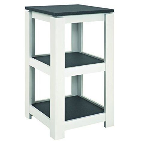 Table d'appoint carrée 40x40x74 cm gris foncé et blanc - JOSEF
