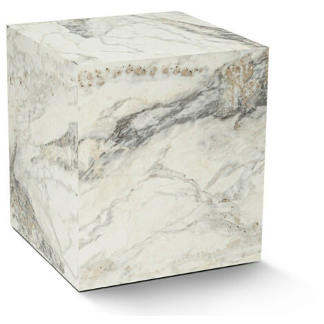 Table d'appoint carrée 45x45x50 cm décor marbre