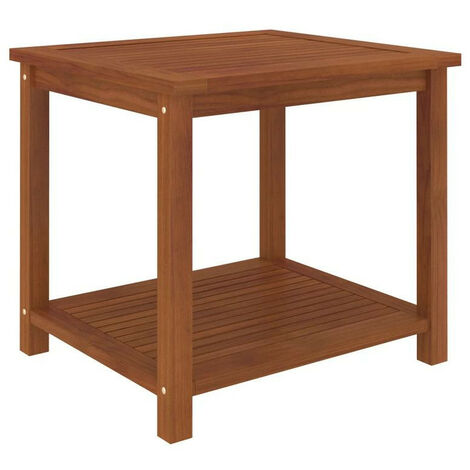 Table d'appoint carrée acacia massif foncé Klover