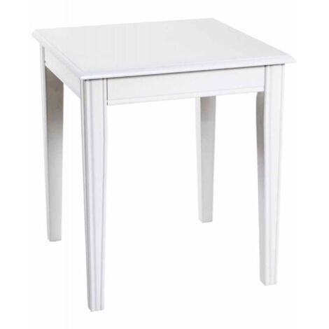 Table d'Appoint Carrée en Bois "Elsa" 51cm Blanc