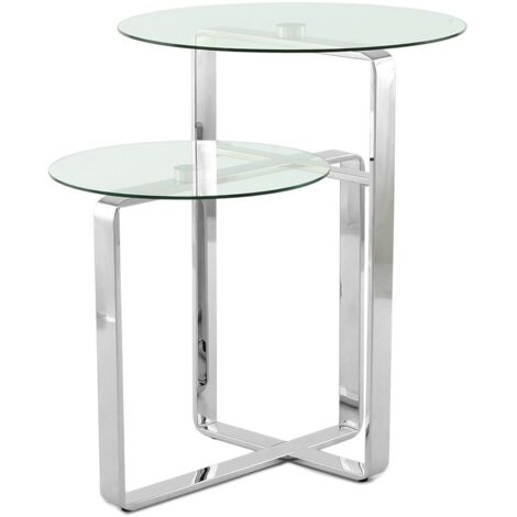 Table d'appoint Catrice 125 - Argent et transparent
