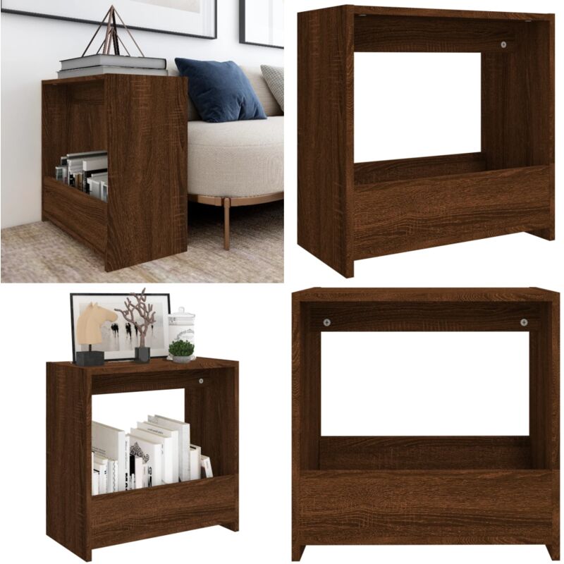 Vidaxl - Table d'appoint Chêne marron 50x26x50 cm Bois d'ingénierie - Table D'appoint - Meuble De Salon - Table Basse - Table Rustique - Rangement