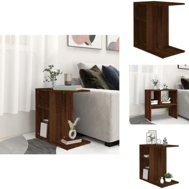 Table d'appoint Chêne marron 50x30x50 cm Bois d'ingénierie - Table D'appoint - Meuble Design - Table Basse - Table Ronde - Mobilier Contemporain