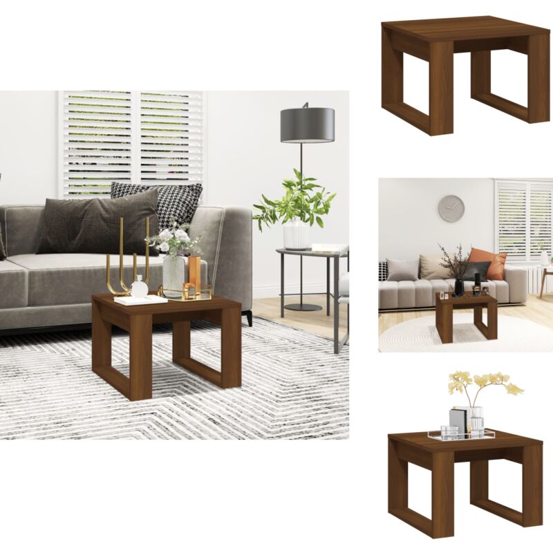 Vidaxl - Table d'appoint Chêne marron 50x50x35 cm Bois d'ingénierie - Table Basse - Meuble Design - Table D'appoint - Décoration Intérieure - Salon