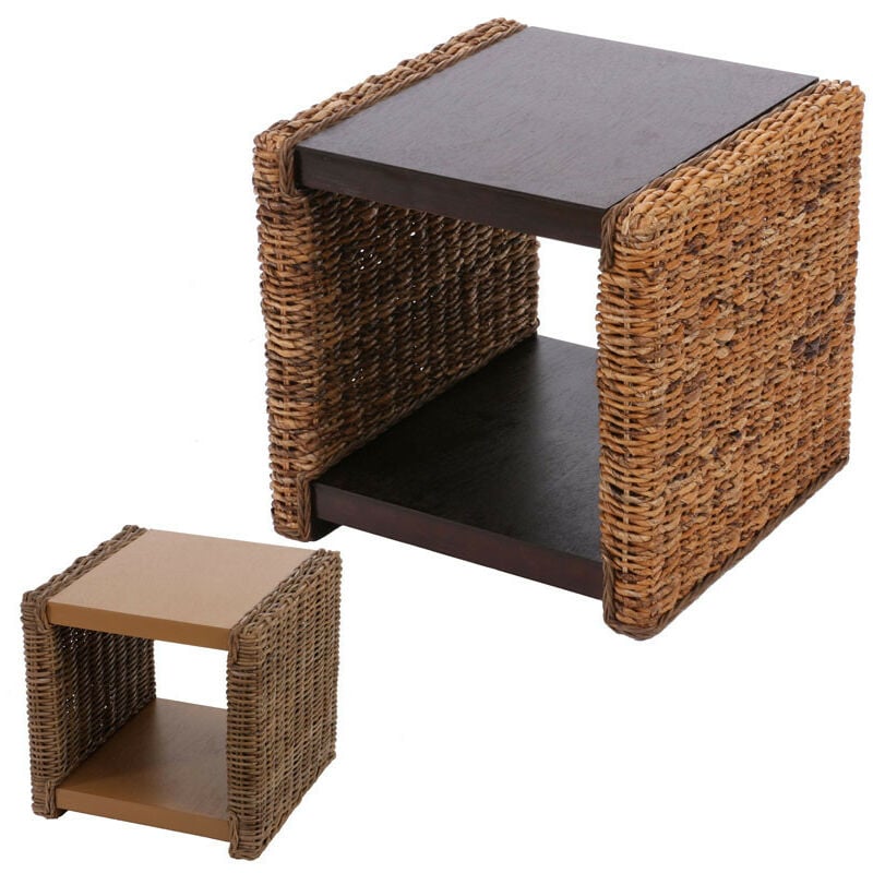 Table d'appoint chevet tabouret bout de canap Lucca rotin kubu lianes de bananier