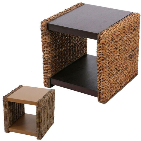 Table d'appoint chevet tabouret bout de canap Lucca rotin kubu lianes de bananier