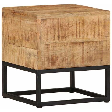 Table d'Appoint Chevet,Bout de Canapé 30x30x33 cm Bois de manguier brut -GB15723
