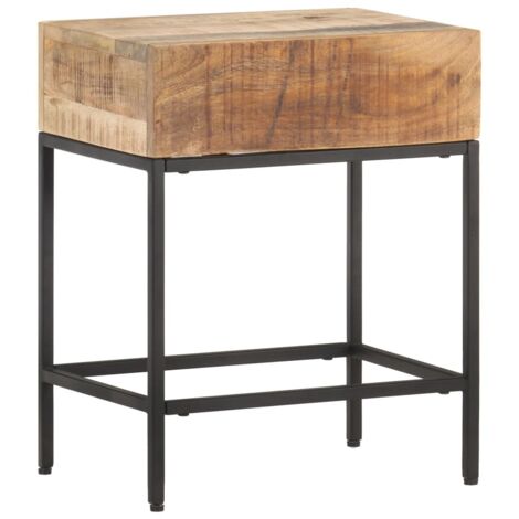 Table d'Appoint Chevet,Bout de Canapé 40x30x50 cm Bois massif de manguier brut -GB73105