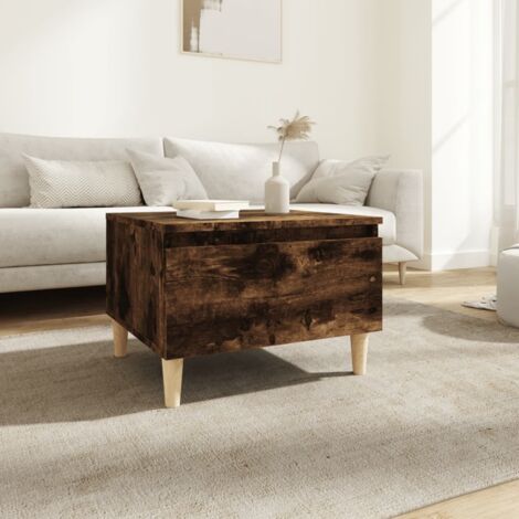 Table d'Appoint Chevet,Bout de Canapé Chêne fumé 50x46x35 cm Bois d'ingénierie -GB19550