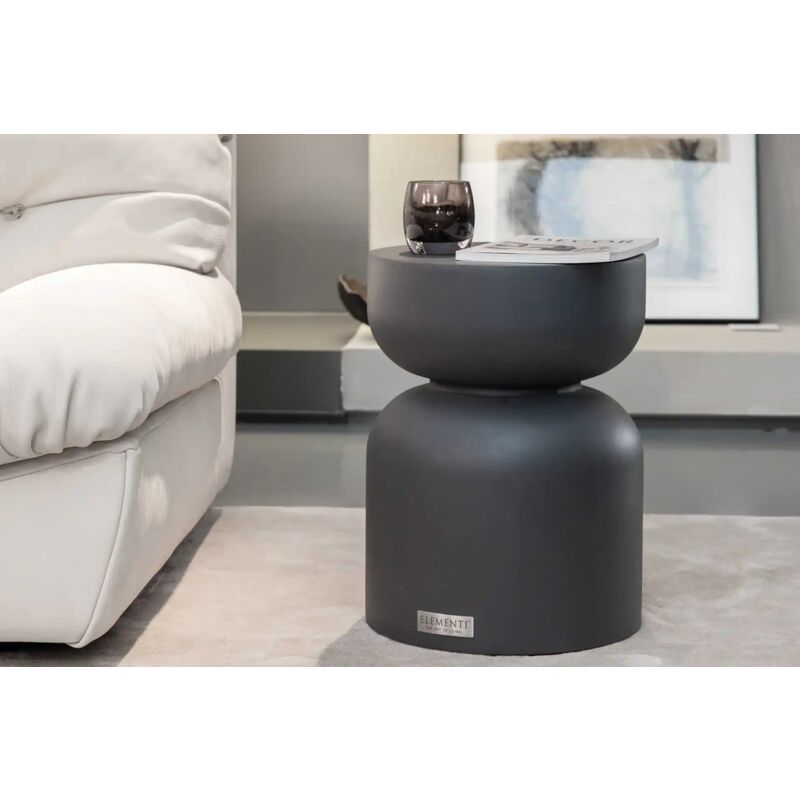 Chronos Table d'appoint en béton minimaliste fonctionnel 35 x 35 x 46 cm