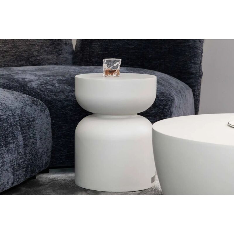 Chronos Table d'appoint en béton minimaliste fonctionnel 35 x 35 x 46 cm