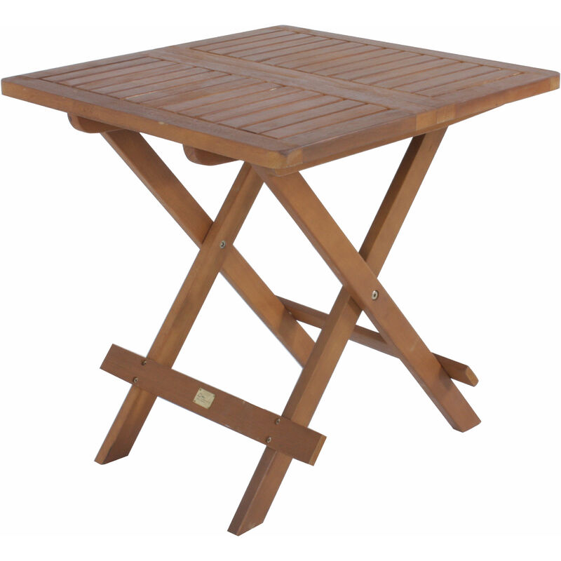 Table de jardin en bois d'acacia huilé - 50 cm - Table d'appoint pliante